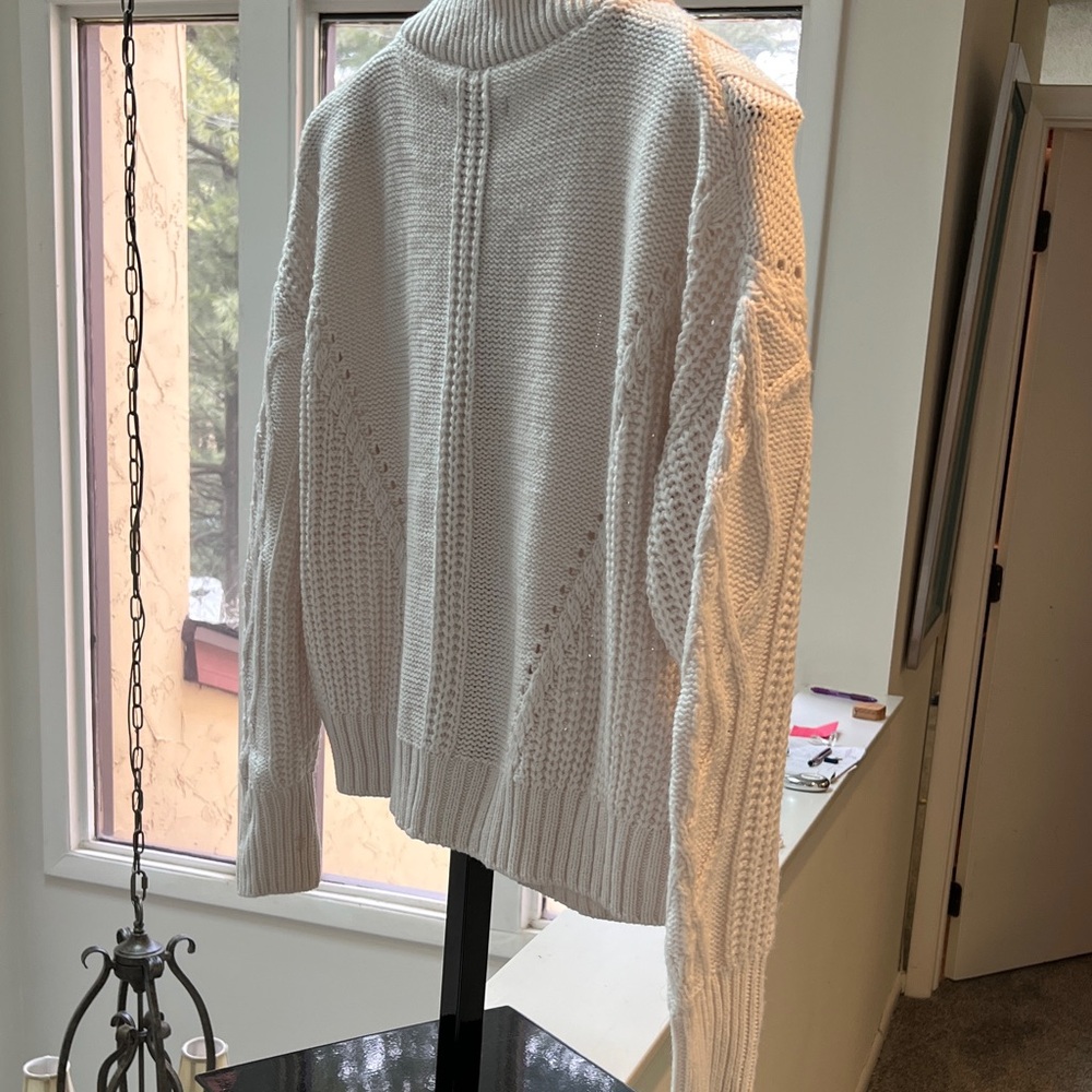 Women's Cream Cable Knit Sweater - Picture 2 of 3